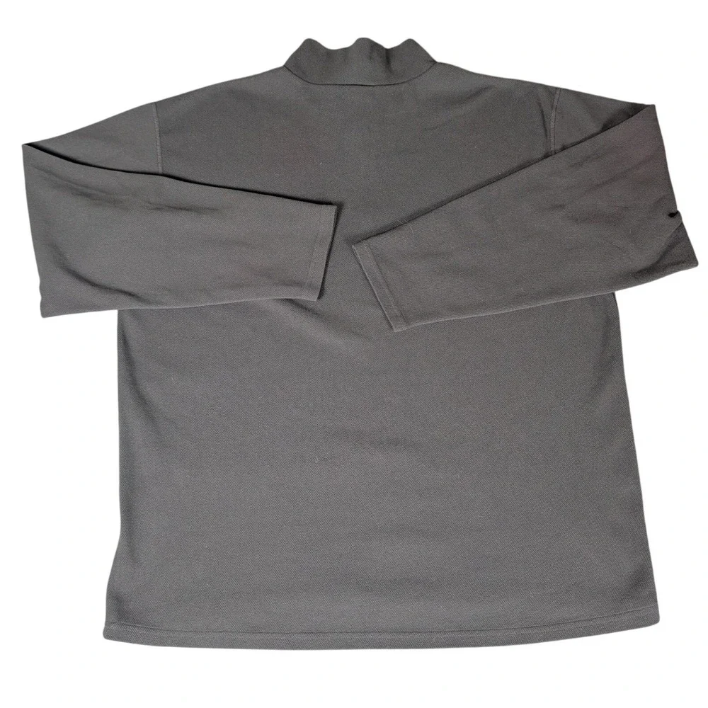 The North Face Mens Quarter Zip Pullover Charcoal Grey Fleece Mock Neck L/G 5151